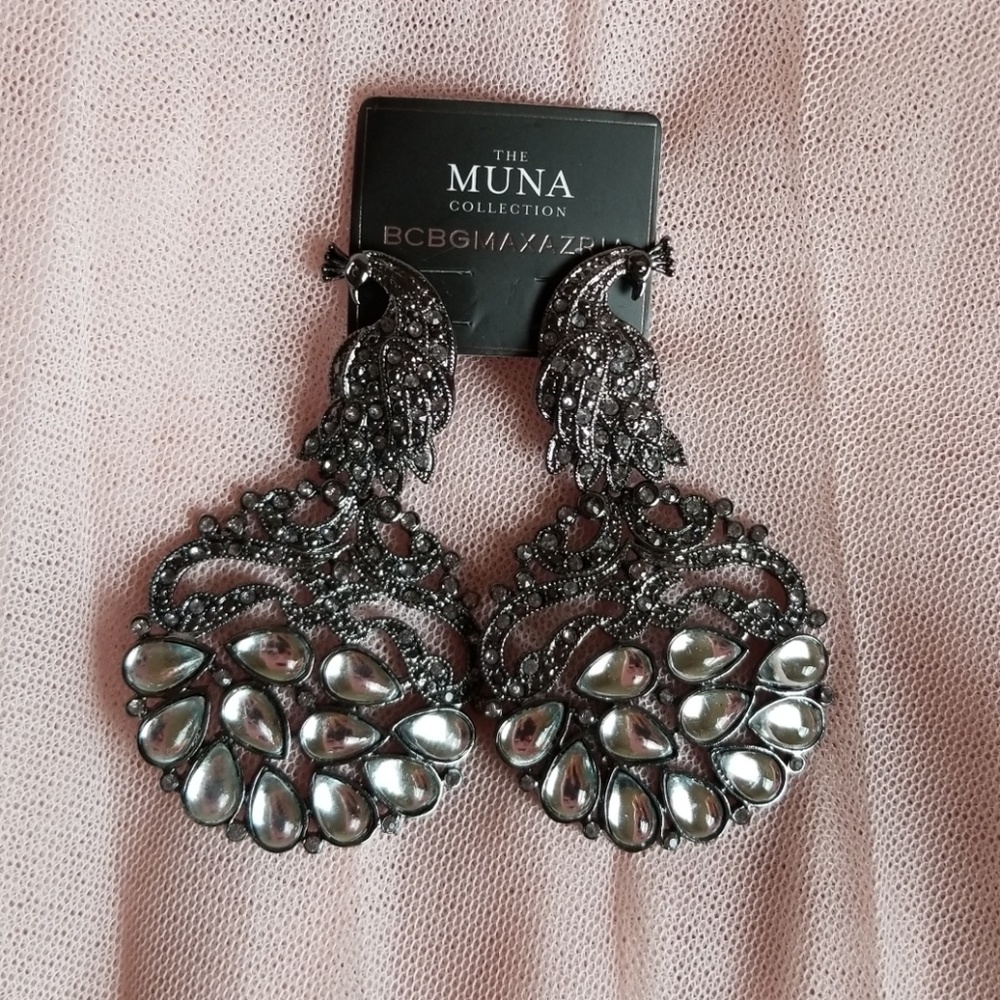 Pave Peacock Earrings